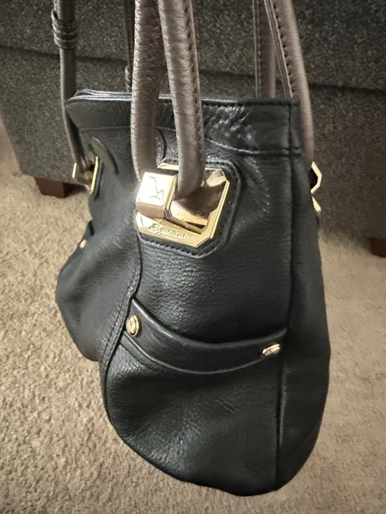 B. Makowsky Black 100% Genuine Leather Hobo Bag (retail $368) - Picture 8 of 13